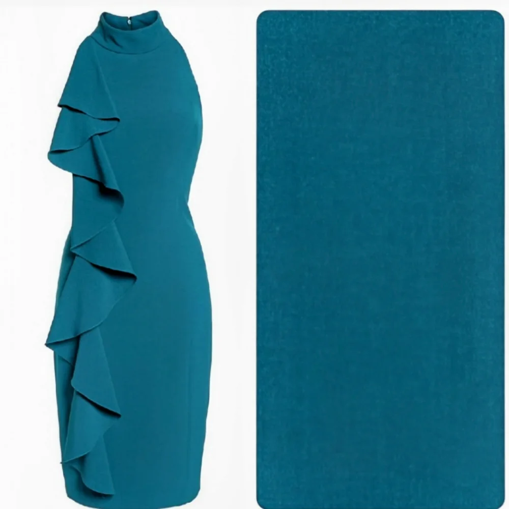 Eliza J, NWT, Ruffle Sheath Dress, in Peacock, Knee Length, Size 18 - Picture 2 of 11